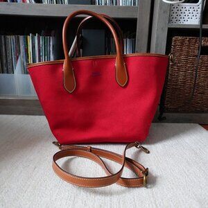 Polo Ralph Lauren Bellport Canvas Medium Tote Red/Navy